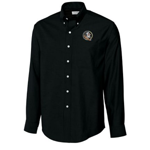 FSU Seminoles B&T LS Epic Easy Care Royal Oxford Shirt - Black